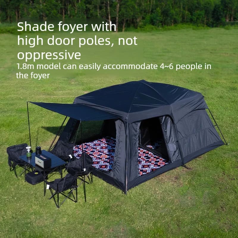 Tenda da Campeggio per 4-12 Persone, 2 Stanze, Grande, Impermeabile, Antivento, per Famiglie, con Telo Antipioggia, Tenda Istantanea per Campeggio e Spiaggia