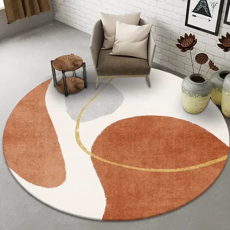 Modern Minimalist Luxury Round Non-slip Rug for Living Room Sofa Coffee Table Style Decoration Bedroom Rug Non-slip Bathroom Mat