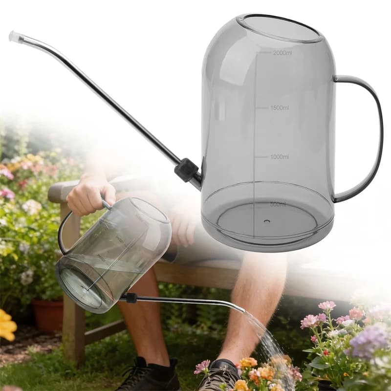Annaffiatoio con beccuccio lungo da 2 litri per annaffiare con precisione piante in vaso, piante da interno, giardino, patio, balcone, giardinaggio