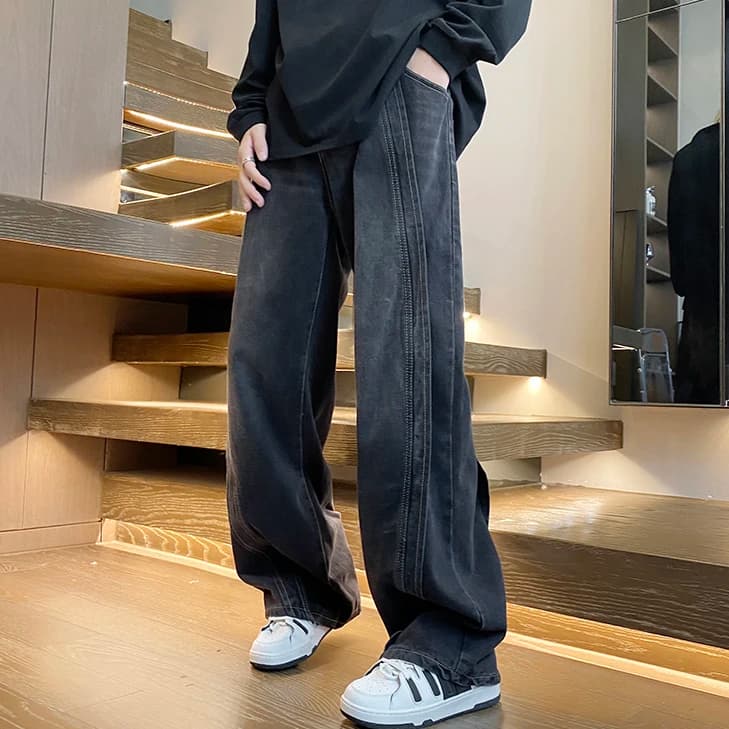 Straight leg man jeans, American style, autumn spring, new fashion, often denim, youthful and wear resistant