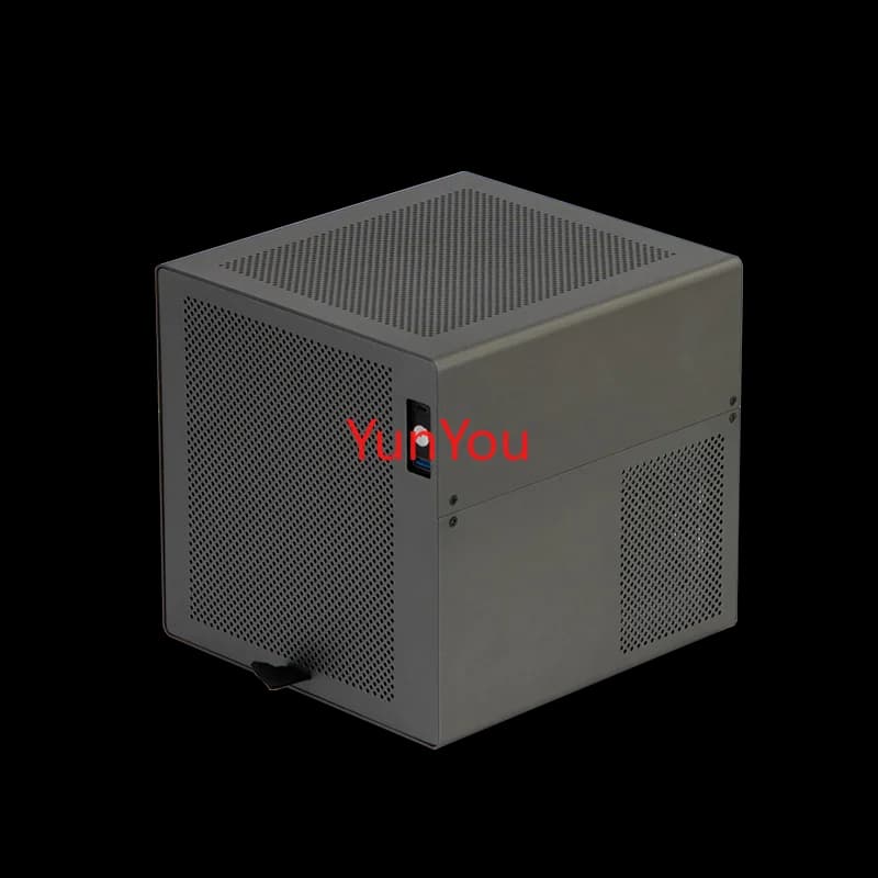 Telaio NAS Scorpio a 4 dischi, alimentatore SFX in alluminio anodizzato, PCIe a mezza altezza ITX, server di archiviazione Feiniuniu Qunhui