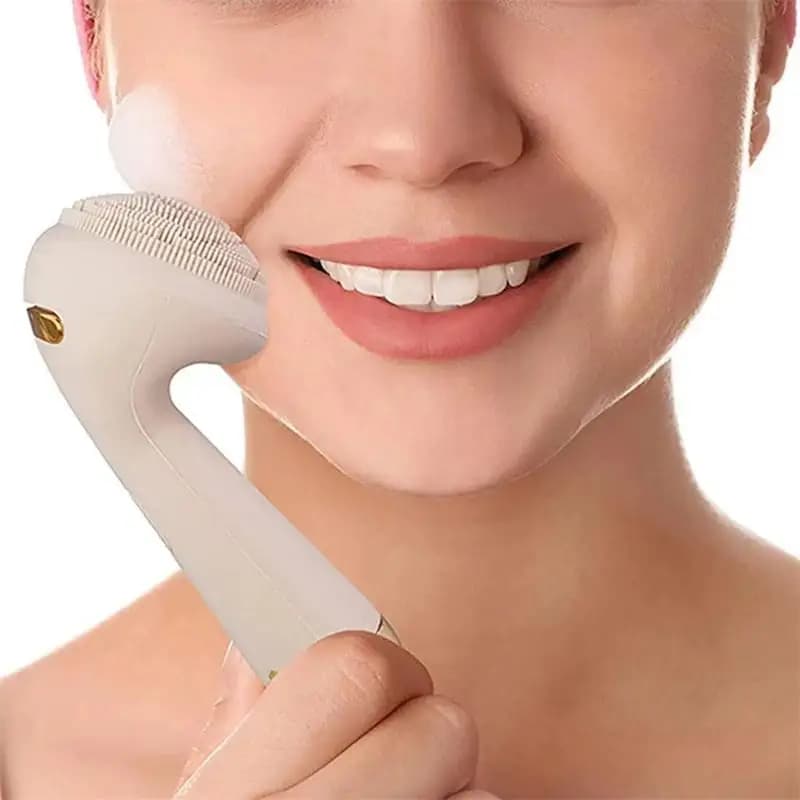 Spazzola Elettrica in Silicone per Pulizia Viso, Massaggiatore a Vibrazione, Strumento per Pulizia Pori, Impermeabile, Ricaricabile, Accessorio di Bellezza