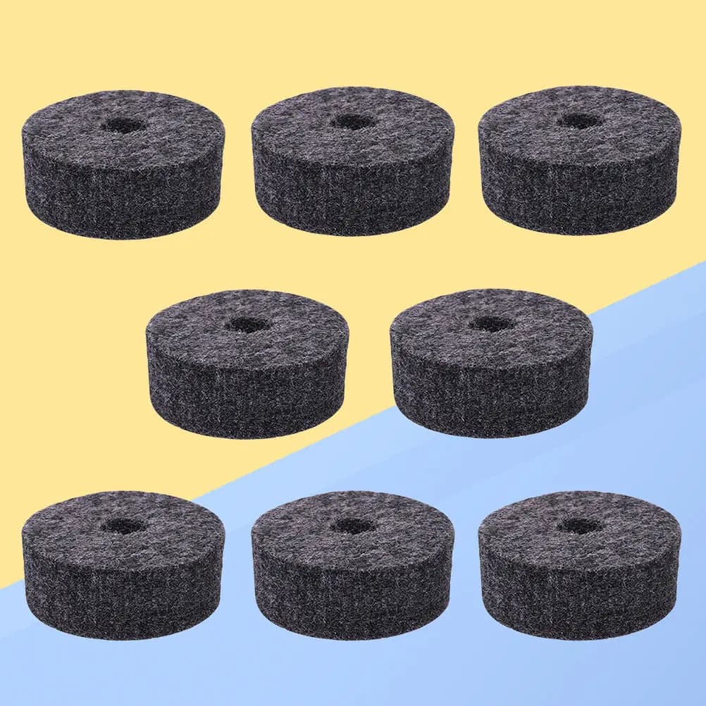 8 Pezzi Protezioni Rotonde in Feltro per Piatti e Supporti Batteria, Accessori per Batteria e Chitarra, Grigio