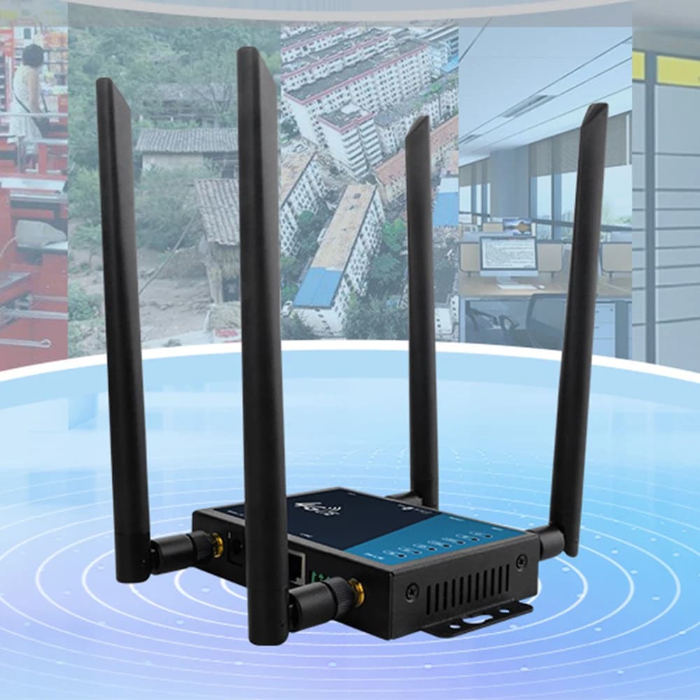 4G Wireless Router Industrial Grade 4G Broadband Wireless Router with SIM Card Slot Antenna Firewall Protection EU/US Plug