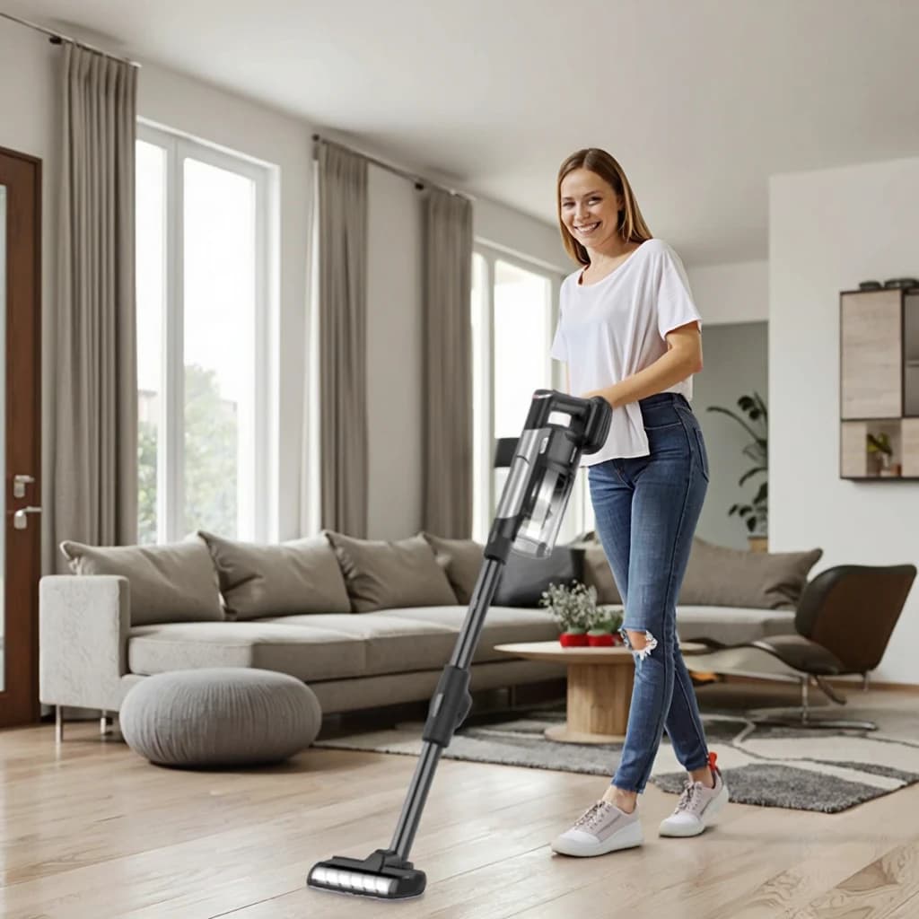Aspirapolvere Portatile Ricaricabile di Alta Qualità con Motore Brushless, 3-in-1 per Uso Domestico, Aspirazione a Secco e Umido, 40 Minuti di Autonomia