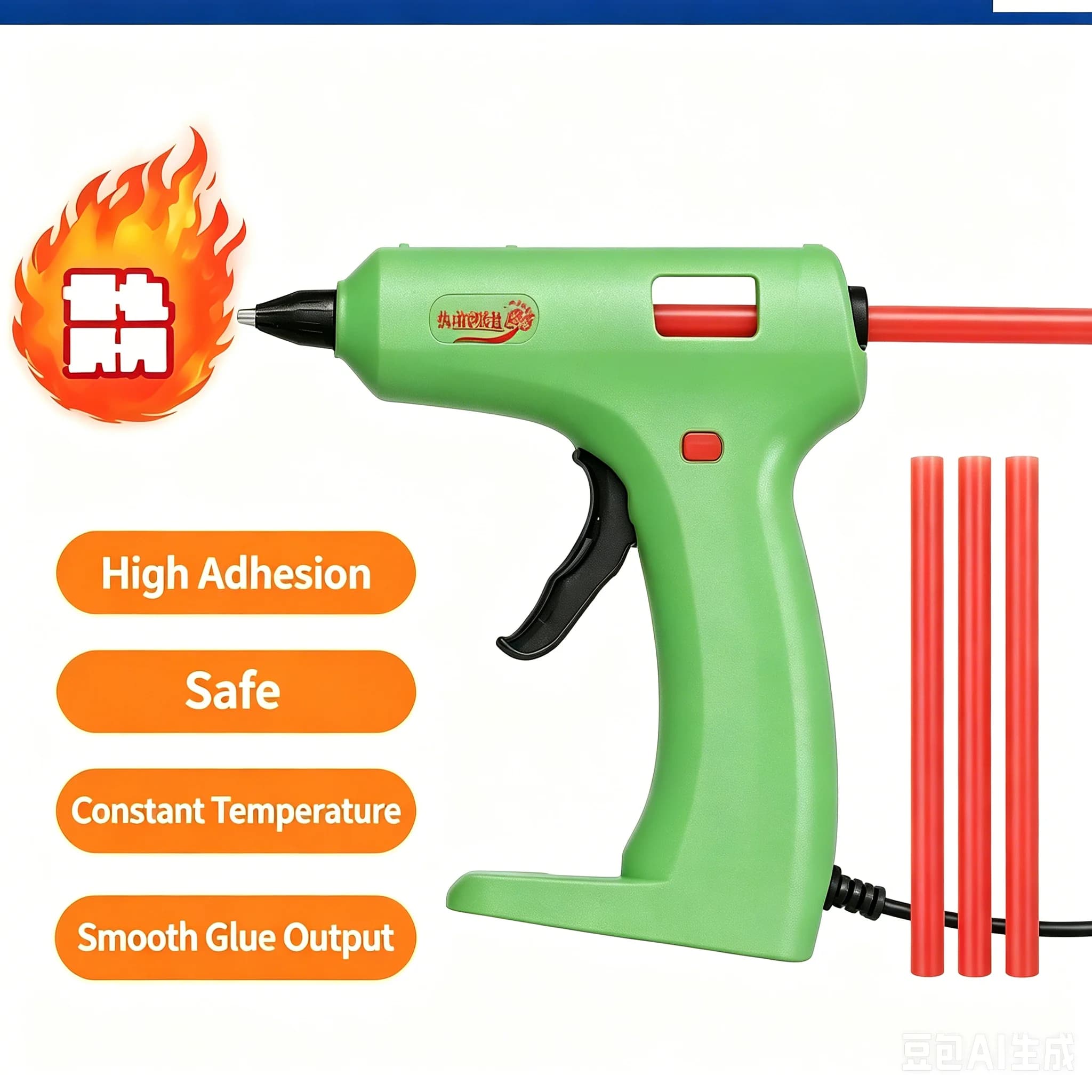 Deli Kids Hot Glue Gun 220V DIY Electric Hot Melt Glue Gun Sticks Fast Heating for Crafts Home Repair School Proje