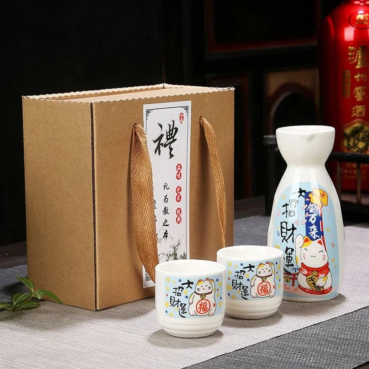 Piccolo divisorio per liquori domestici, vaso riscaldante a caldo per vino, Sake in ceramica, bicchiere da vino bianco, Set regalo semplice, bicchierino Flagon