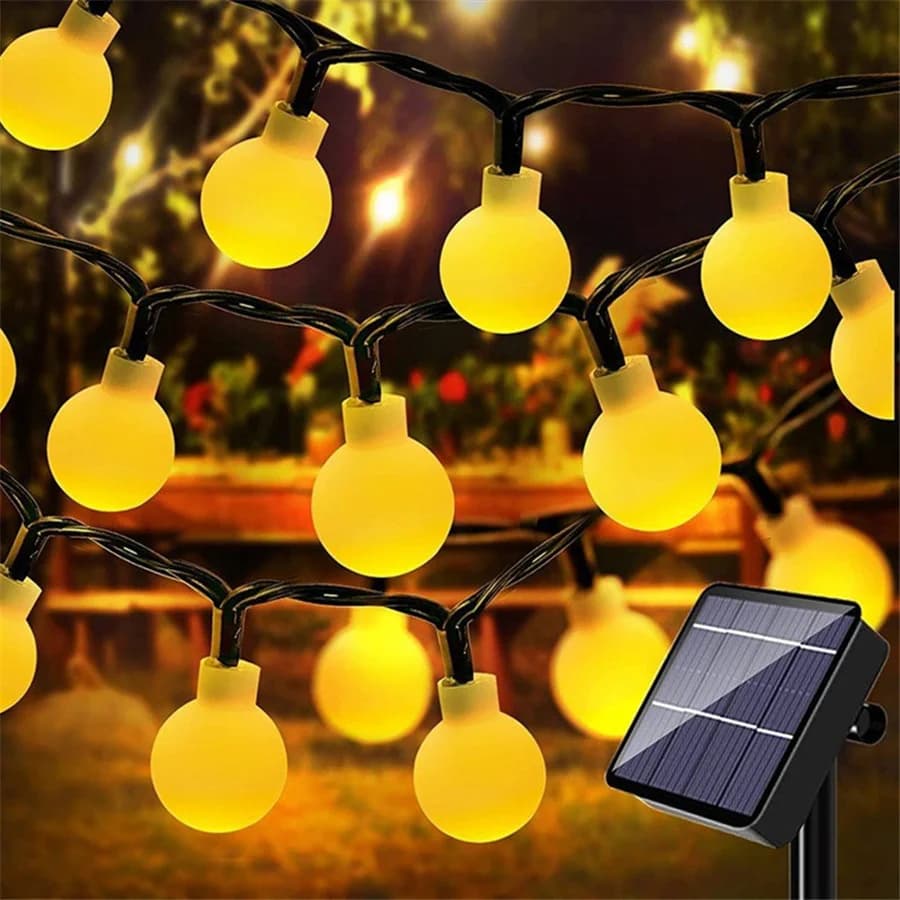 22M 200LED Luci solari a sfera rotonde Luci natalizie impermeabili per esterni Ghirlanda di lucine per la decorazione del giardino di nozze