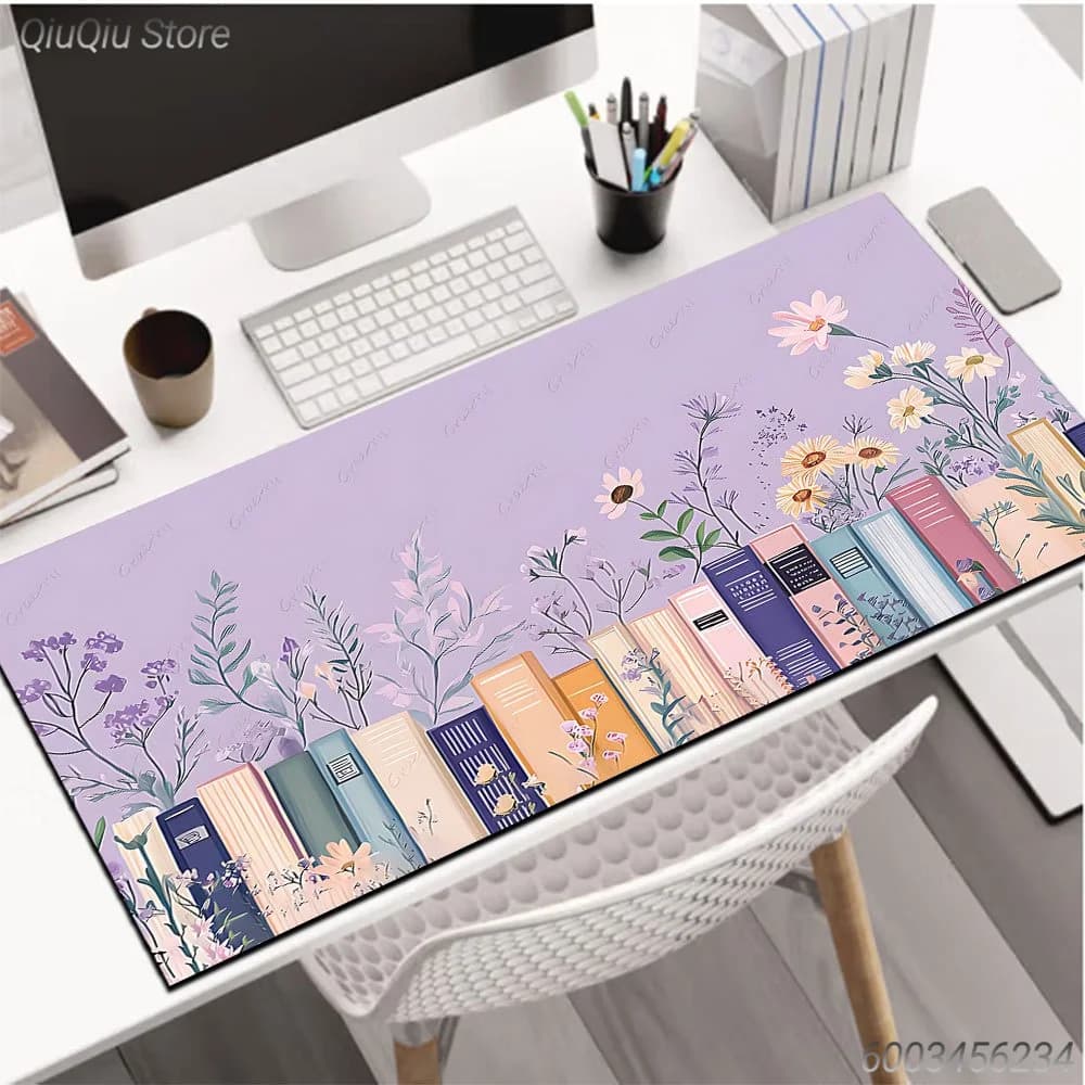 1pc Books and Flowers Large Mouse Pad computer mat Desk Mat keyboard mat Office Gaming Table Mat