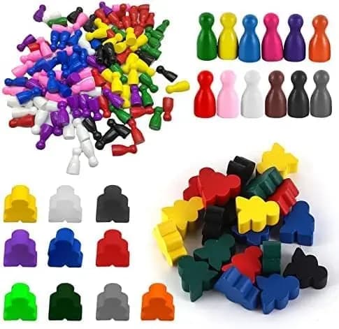 110 Pezzi di Scacchi in Legno, 2 Stili di Colore per Giochi da Tavolo, Ludo, Sostituzione per Giochi di Carte