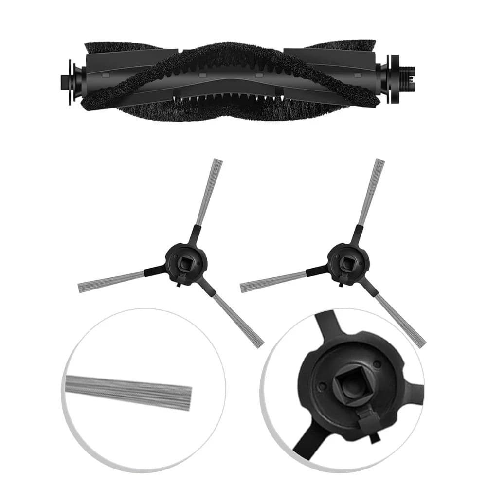 1 set di spazzole laterali con spazzola principale, materiale robusto, kit di facile installazione per aspirapolvere robot Airzeen Q10 Pro e aspirapolvere con funzione lavapavimenti