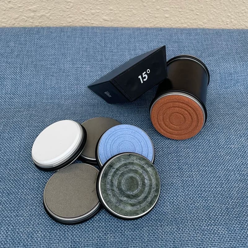 Kit for sharpening rotary knives Magnetic knife holder Set of adjustable angle cylinders Kitchen tool for kitchen ceramic polishing disc