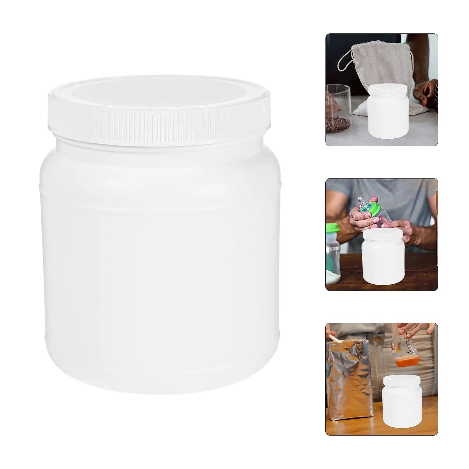 Contenitore Ermetico in Plastica per Polveri, Proteine del Latte, Organizzatore per Dispensa e Cucina, Barattoli Ermetici con Coperchi per Viaggi