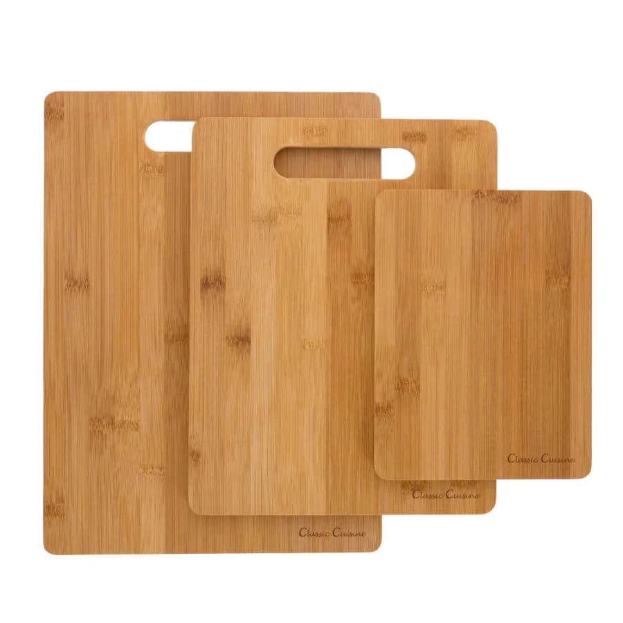 3-Piece Eco-Friendly Bamboo Wood Cutting Board Set