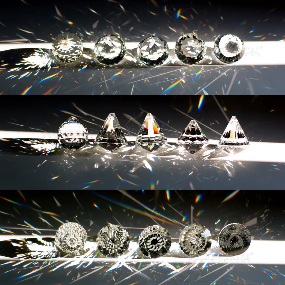 Ciondolo a sfera di cristallo Vetro sfaccettato trasparente Prisma di diamanti Scintillante che cattura la luce Accessorio per lampadario per tende con perline fai-da-te