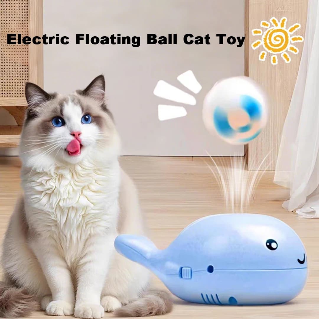 Balena elettrica Palla galleggiante Giocattoli Mini ventilatore Bilanciamento Giochi di soffiaggio Giocattoli ideali per cani e gatti Giocattoli interattivi per gatti