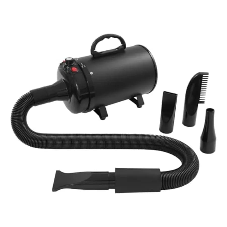 Dog Hair Dryer 2200w High Velocity Pet Blow Dryer with 4 Nozzles Speed Temperature Adjustable Low Noise Operation Pet Blower Gr