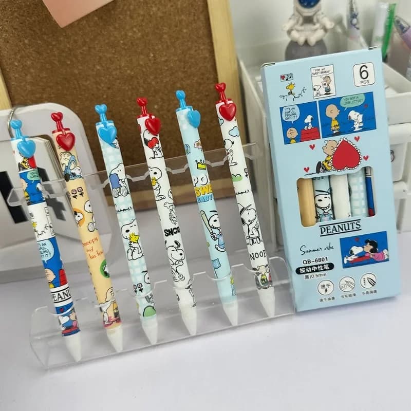 Snoopy Woodstock Charlie Brown Secondary Animation Peripheral Gel Pen Cartoon Cute Creative Students Quick-drying Love Brush Pen