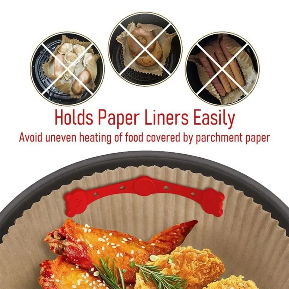 Silicone Air Fryer Magnets Reusable Cute Cat Shape Magnetic Parchment Paper Holder Heat Resistant Non-Scratch Design
