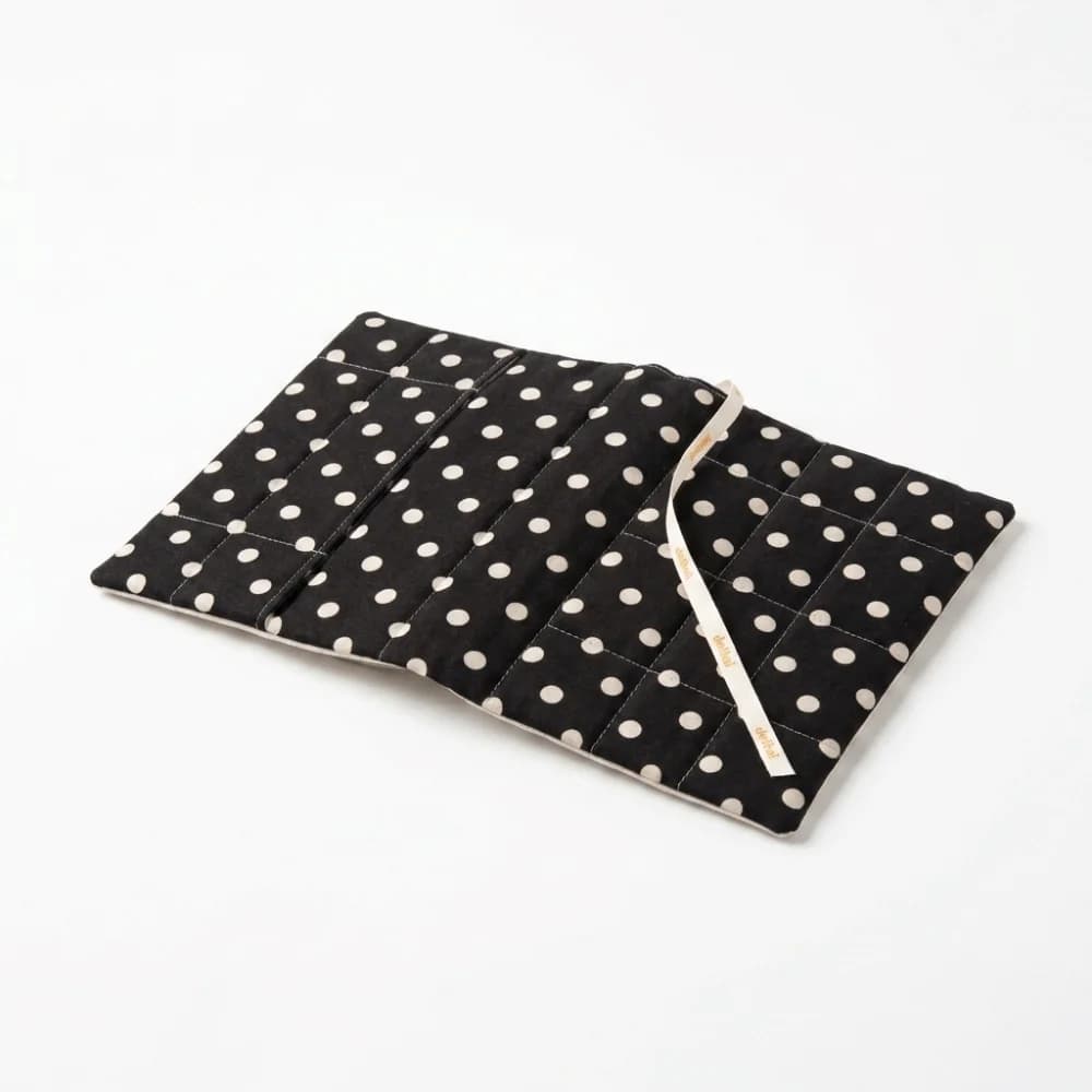 Aesthetic Quilted Polka Dot Book Protector Soft Reusable Fabric Book Cover Stripe Lightweight Diary Book Jacket Sketchbooks