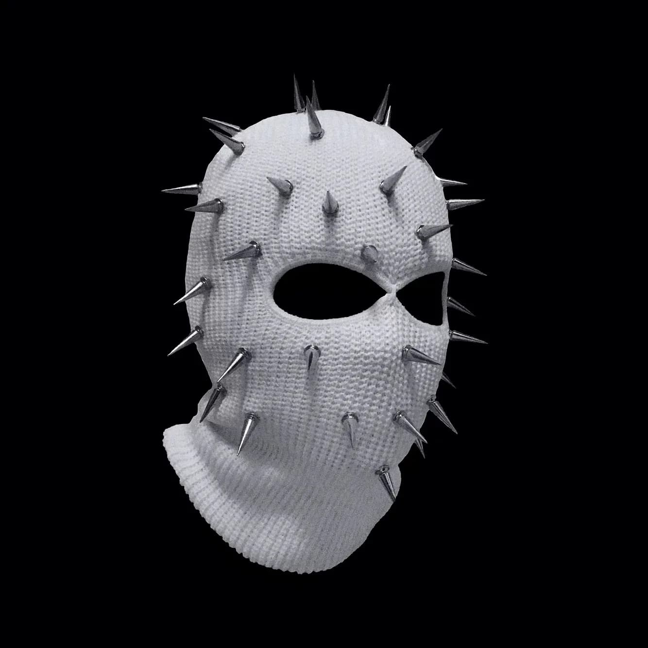 Passamontagna lavorato a maglia con rivetti a spillo gotici per uomo e donna Cappello con maschera a pieno facciale stile punk Berretto invernale caldo per la festa