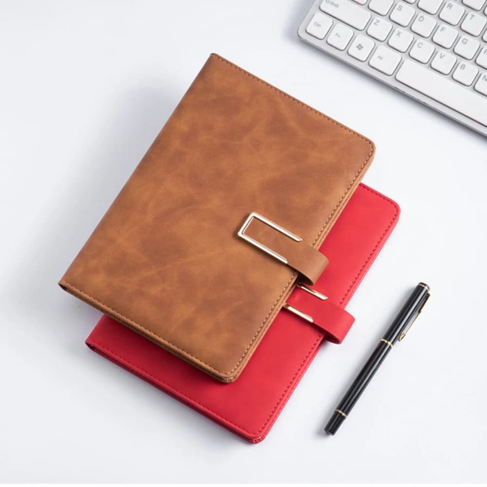A5 PU Leather Hardcover Notebook 200 Pages Lined Journal with Pen Loop Business Office School Notepad Gift