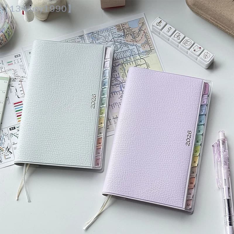 【CCA13】 Calendario Notebook Diario 2026 Planner con Programma Cortical Arcobaleno Manuale Piano settimanale mensile di alto valore Note di lavoro