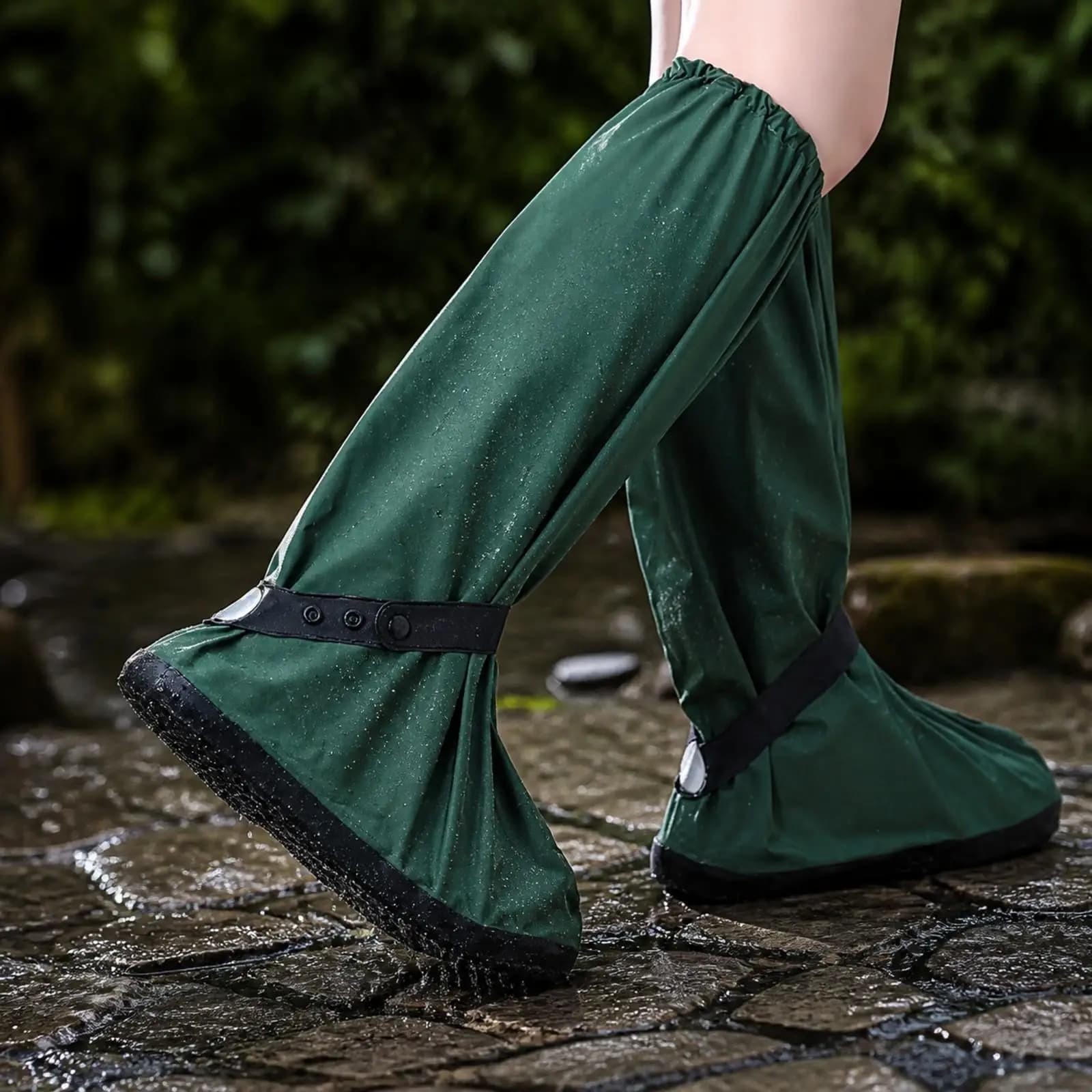 PVC Rain Shoe Covers Waterproof Boot Protector Non Slip Outdoor Footwear Guard for Walking Hiking Wet Weather