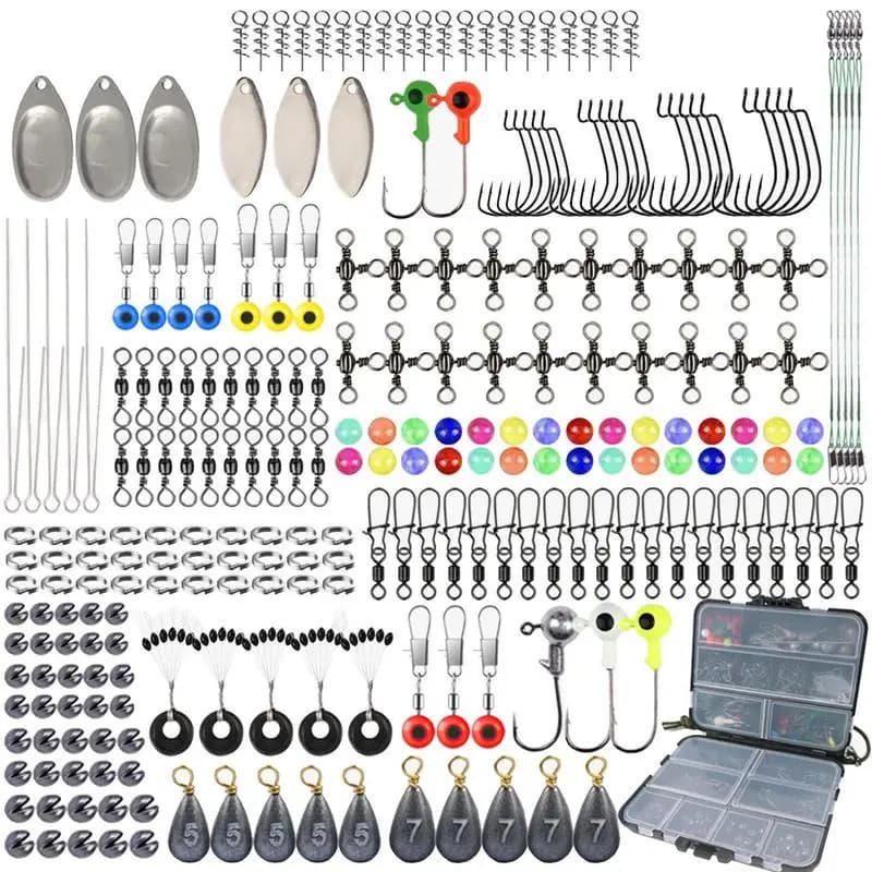 246 pcs Fishing Recalling Equipment Box Set With Hooks Weights Beads For Spigola Trota Walleye Love Fishing Sets Fishing Supplies