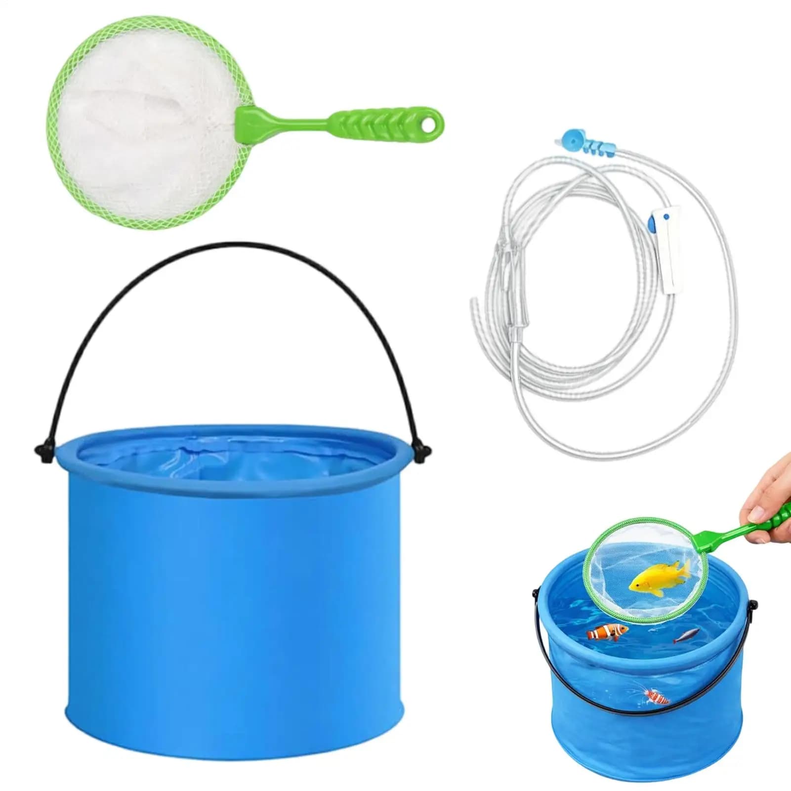 3-Piece Adjustable Acclimator with Bucket and Net Slow Water Change Drip System for Saltwater Foldable Bucket Fishing tools