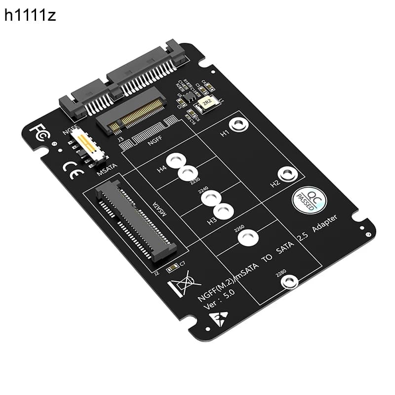 M.2 NGFF mSATA SSD a SATA 3.0 Adattatore da 2,5 pollici M2 SATA SSD mSATA Convertitore SSD Scheda riser per PC Laptop Aggiungi su schede Fino a 6 Gbps