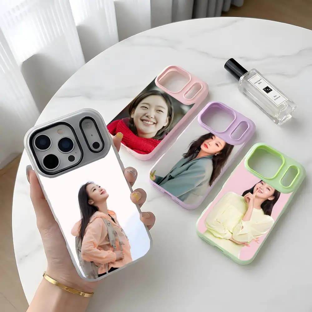 Custodia per telefono K-Kim Go-eun in gel a doppio strato antiurto per iPhone 17 16 15 14 13 12ProMax