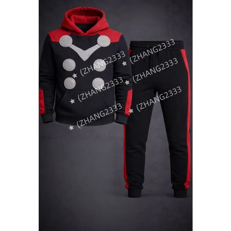 Trendy New Superhero Costume,Cosplay,Parent Child Leisure Interaction,Running Sportswear,Lightweight Autumn Fleece Pocket Hoodie