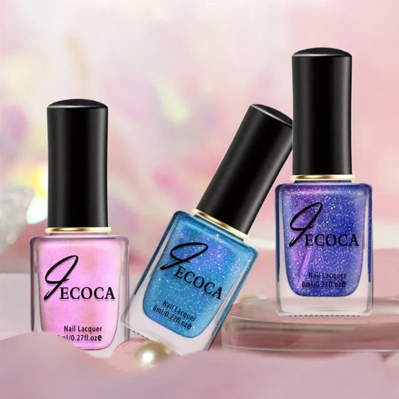 Smalto per unghie glitter laser Smalto per unghie arcobaleno Smalto laser Unghie glitter brillanti Strumenti per nail art Nagel a base d'acqua 3 in 1