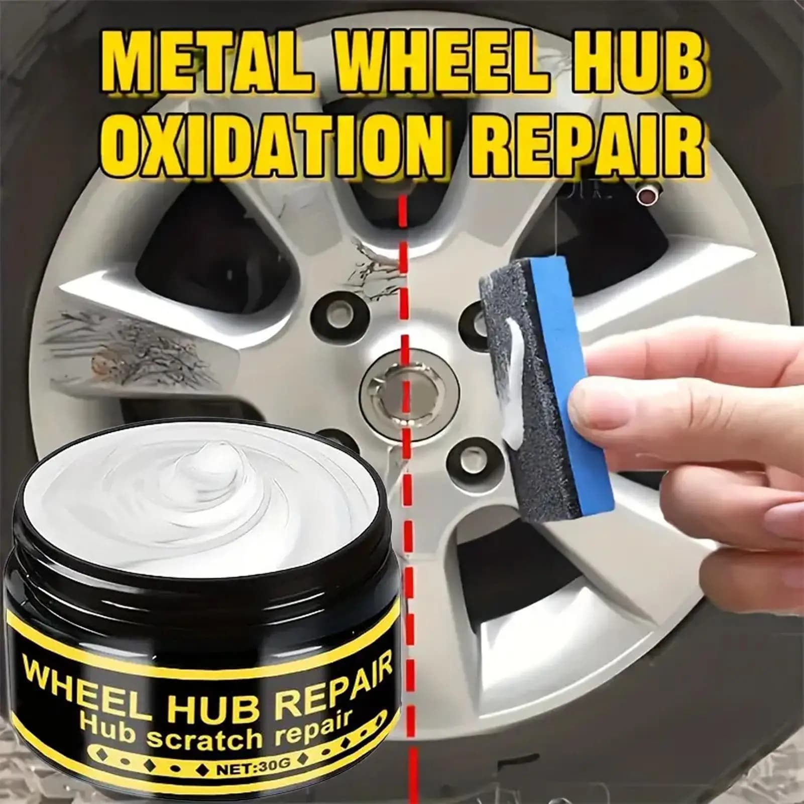 Kit di lucidatura per metalli in cera per riparazione graffi cerchioni auto per alluminio cromato, cura del paraurti del camion del motociclo della barca del camper dell'auto