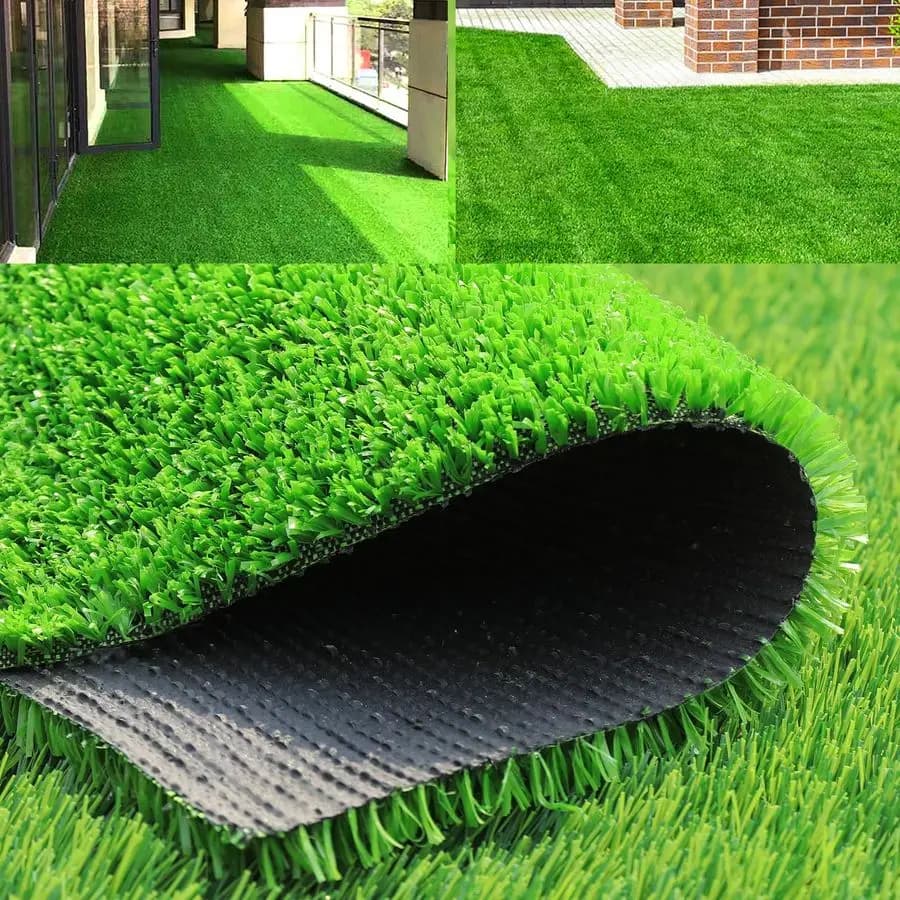 Synthetic Grass Carpet for Exterior and Balconies with Draining Holes, 4 Feet x 8 Feet, Artificial Grass Carpet Customizable
