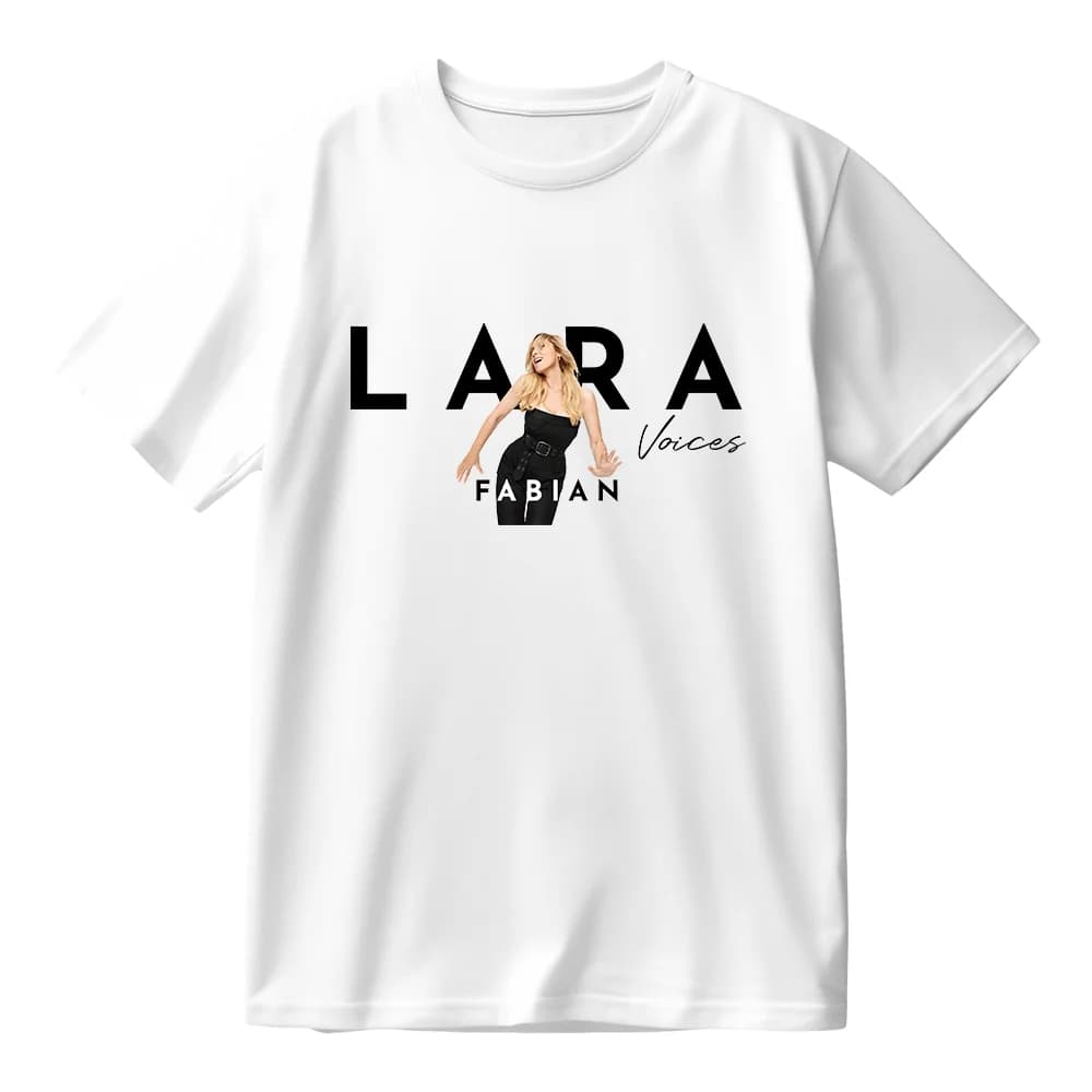 ‌ Lara Fabian Voices Tour T-shirt in cotone Donna Uomo Girocollo Manica corta Tee Casual Streetwear Top