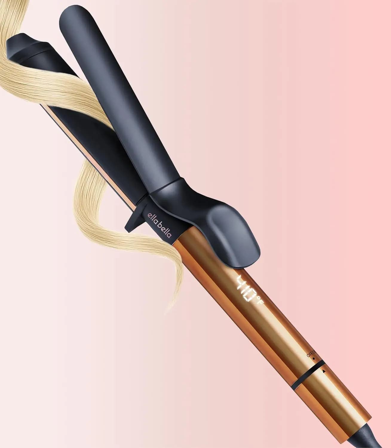 Ferro arricciacapelli professionale in ceramica da 1 pollice con display digitale, protezione dal calore per tutti i tipi di capelli