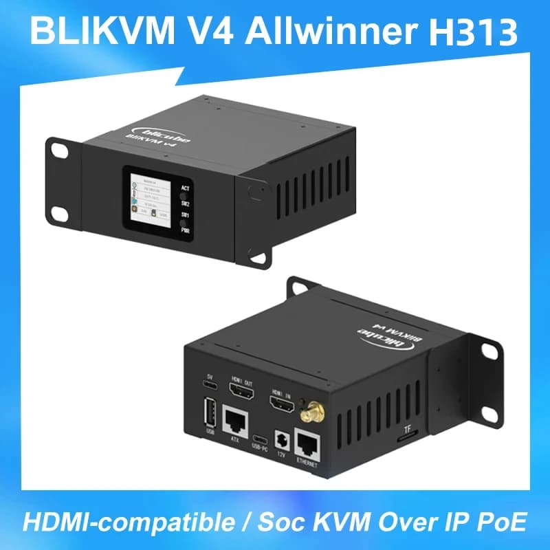 BliKVM V4 Allwinner H616 Soc KVM Over IP PoE Loop Video HDMI-compatibile tramite acquisizione Video pivvm RTC per Server remoto