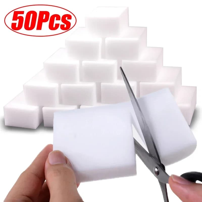 50 pezzi spugna di melamina scalabile spugna magica gomma detergente per auto cucina ufficio forte melamina spugna pulita 10x6x2 cm