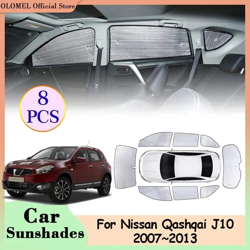 Copertura completa dell'auto per Nissan Qashqai J10 Dualis 2007 ~ 2013 parasole per finestrino laterale posteriore Pad parabrezza visiera parasole accessori per tende