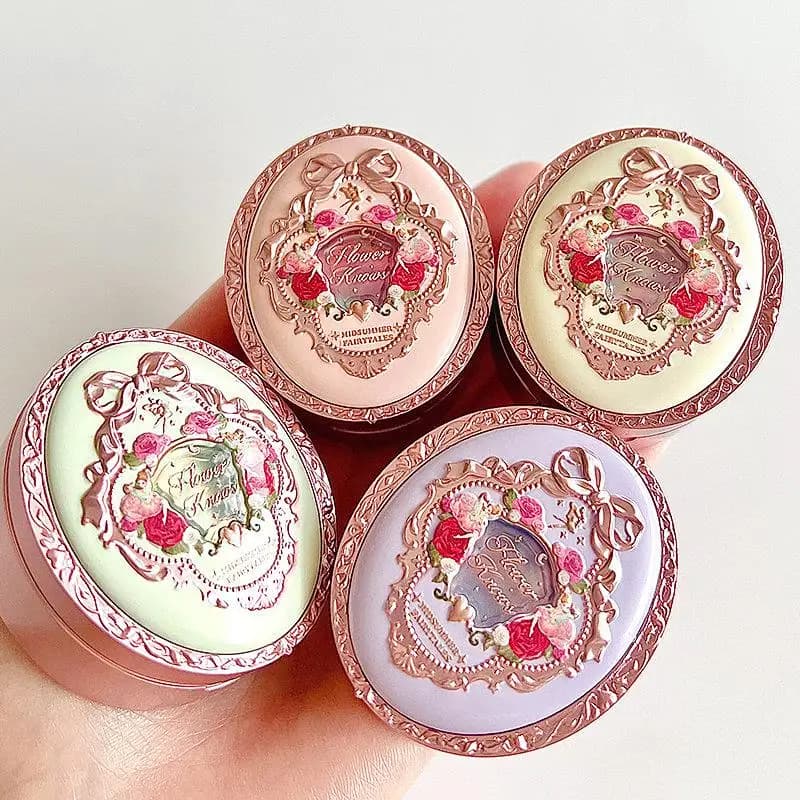 Autentica custodia ovale Gashapon Bushiroad Japanese Flower Knows per fard in polvere, modelli decorativi per il trucco