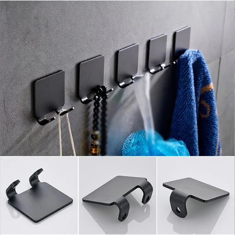 1-5 Pezzi Supporto per Rasoio da Barba in Alluminio, Gancio Porta Rasoio da Parete, Mensola per Rasoio, Accessori Bagno e Cucina