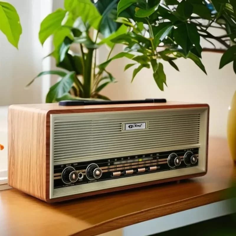 Puxing Radio multibanda vintage Altoparlante Bluetooth Scheda wireless esterna Audio USB Doppio clacson Radio stereo in legno Lettore musicale
