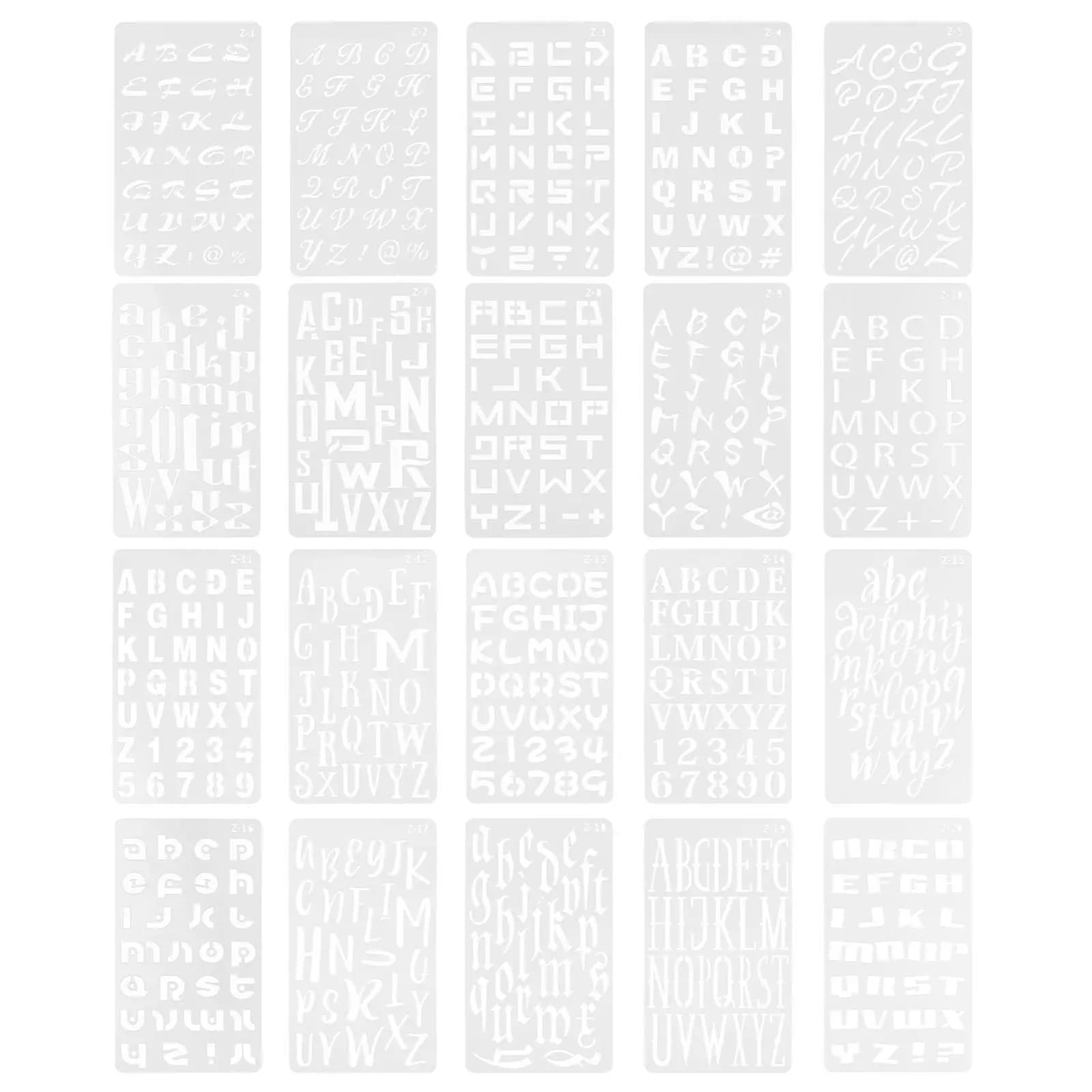 Reusable Pet Letter Stencils Kit Intricate Cutout Alphabet Stencils for Journaling Scrapbooking Painting Crafts