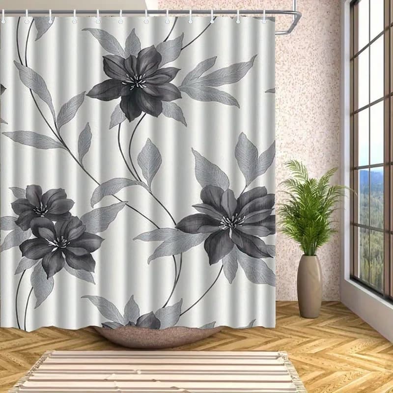 Tenda da doccia modello semplice da 1 pezzo con gancio, tenda da doccia per il lavaggio dell'acqua, divisorio per il bagno, accessori per il bagno, decorazioni per la casa