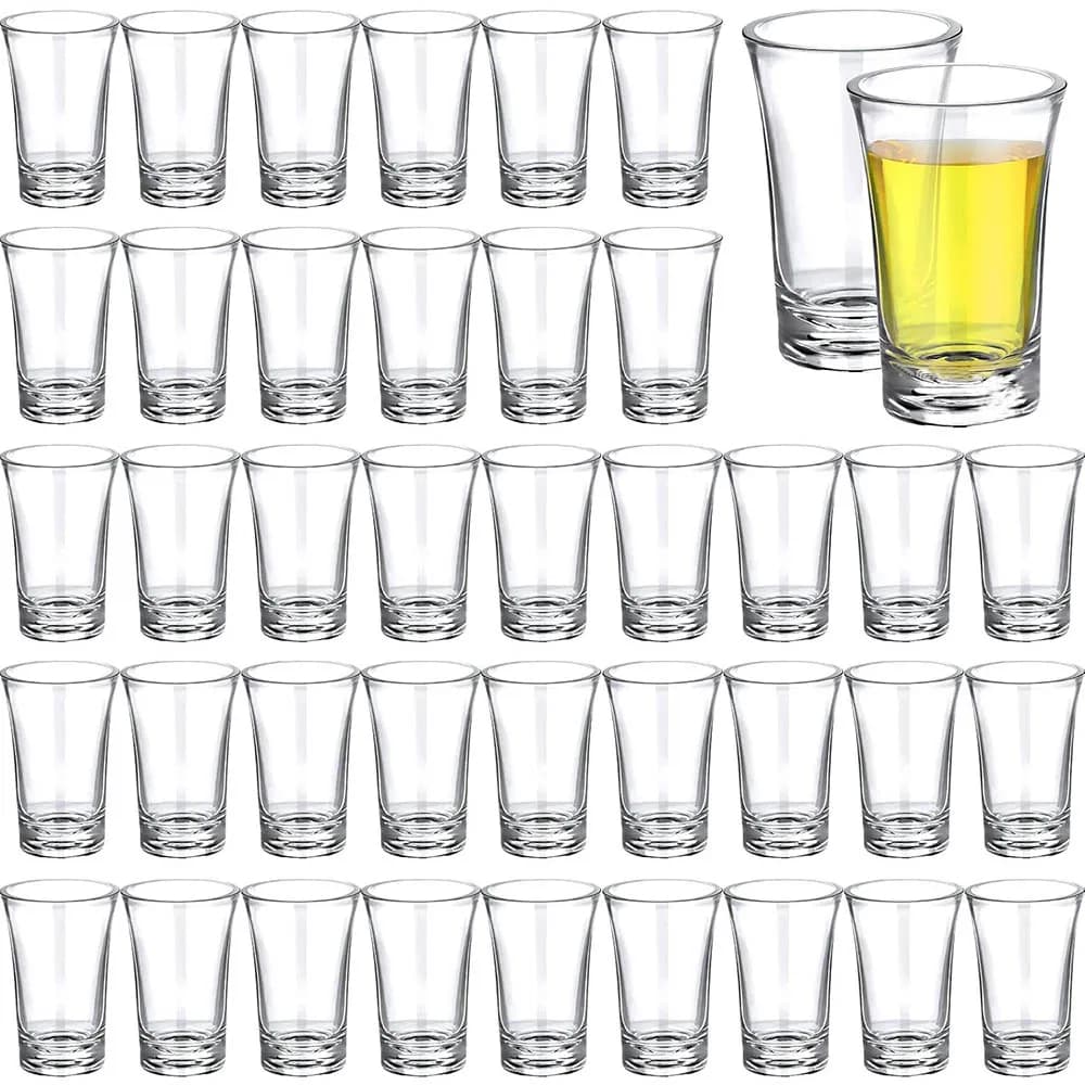 Set di Bicchierini da Shot in Acrilico da 1.2oz con Base Spessa, Bicchieri Trasparenti in Plastica per Vodka, Whisky, Tequila, Espresso, Liquori