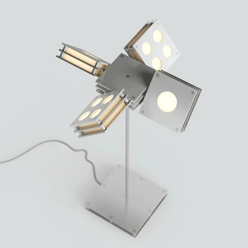 Lampada da scrivania creativa pieghevole e girevole, lampada da tavolo decorativa dall'atmosfera Bauhaus, camera da letto, soggiorno, studio