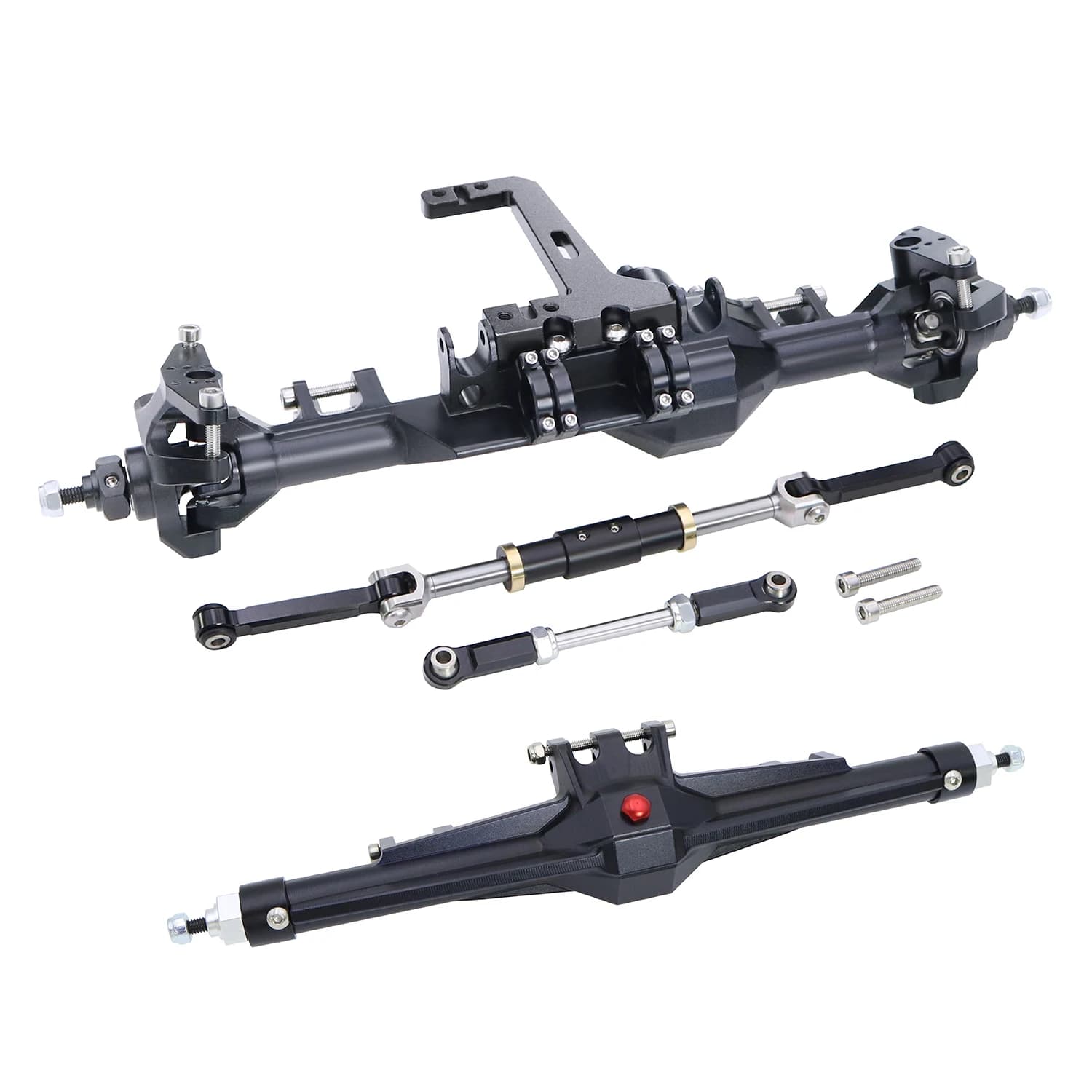 CNC In Alluminio H10 Anteriore Posteriore Asse Dritto Set Assi Completivi Per 1/10 RC Crawler Auto Vanquish H10 Parti di Aggiornamento Ottica