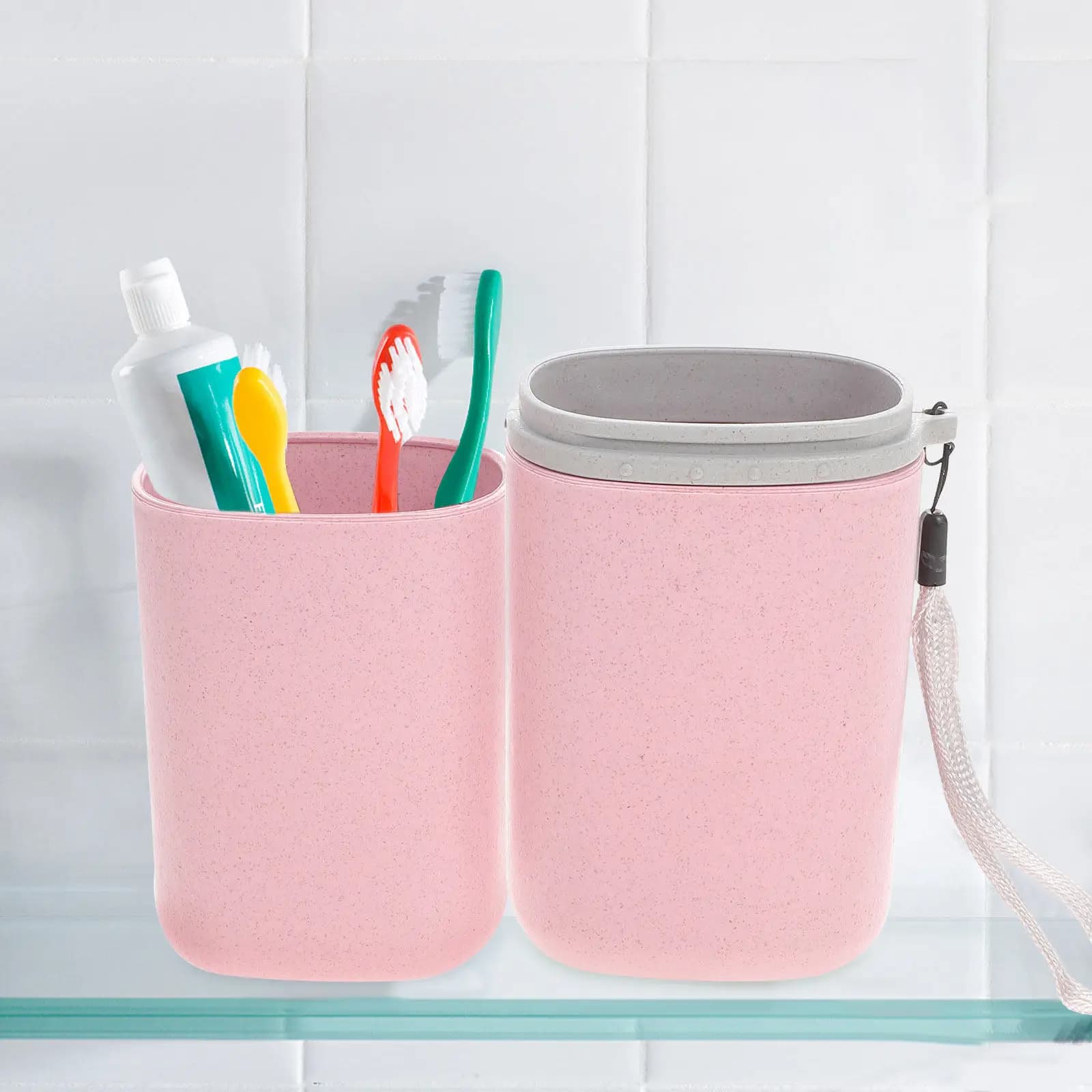 1Pcs Toothbrush Storage Box Portable Travel Double Cup Detachable Toothpaste Holder High Quality PP Washing Cup